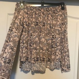 Lush off the shoulder paisley blouse
